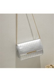 Women PU Baguette Shoulder Bag White / Pink / Gold / Silver / Black