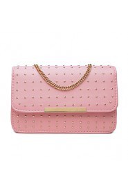 Women PU Baguette Shoulder Bag White / Pink / Gold / Silver / Black