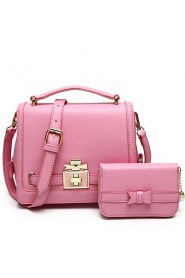 Women PU Flap Shoulder Bag / Tote Pink / Blue / Black