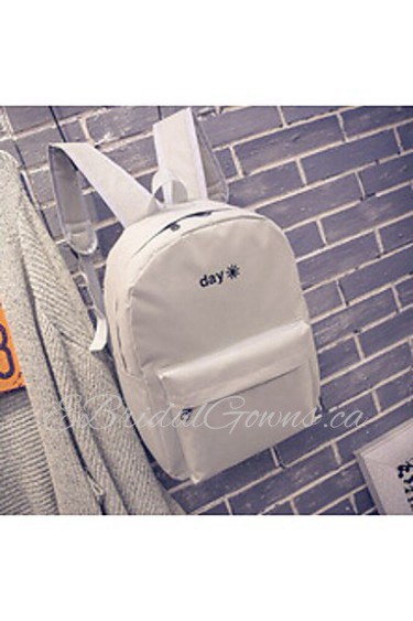 Women Canvas Bucket Backpack White / Black