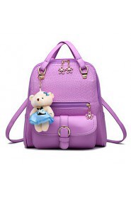 Women PU Baguette Shoulder Bag / Backpack / School Bag Multi color