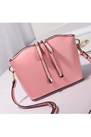 Women PU Barrel Shoulder Bag Pink / Blue / Red / Gray / Black