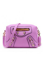 Women PU Saddle Shoulder Bag / Satchel Pink / Purple / Red / Gray / Black