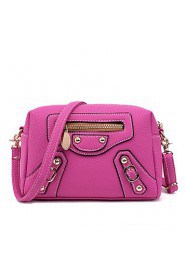 Women PU Saddle Shoulder Bag / Satchel Pink / Purple / Red / Gray / Black