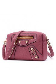 Women PU Saddle Shoulder Bag / Satchel Pink / Purple / Red / Gray / Black