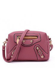 Women PU Saddle Shoulder Bag / Satchel Pink / Purple / Red / Gray / Black