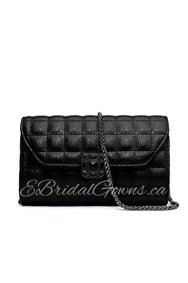 Women PU Flap Shoulder Bag / Satchel Black