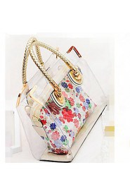 Women Polyester Baguette Tote Multi color