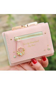 Women's PU Wallet White/Pink/Blue/Red/Black