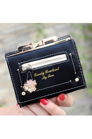 Women's PU Wallet White/Pink/Blue/Red/Black