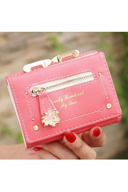 Women's PU Wallet White/Pink/Blue/Red/Black