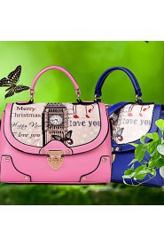 Women PU Flap Shoulder Bag / Tote White / Pink / Purple / Blue / Black