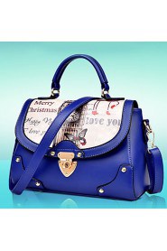 Women PU Flap Shoulder Bag / Tote White / Pink / Purple / Blue / Black