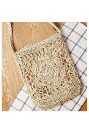 Women Straw Sling BagBeige / Brown