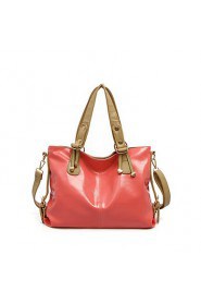 Women PU Weekend Bag Shoulder Bag Pink / Black