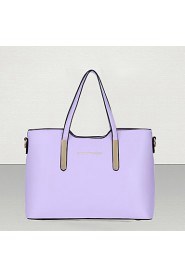 Women PU Barrel Shoulder Bag / Tote White / Purple / Blue / Red / Black