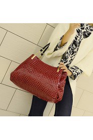 Women PU Barrel Shoulder Bag / Tote Blue / Red / Black