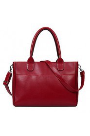 Women PU Barrel Shoulder Bag / Tote Blue / Red / Black / Burgundy