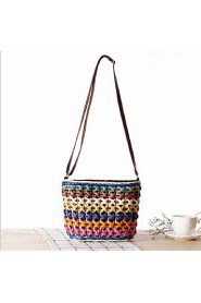 Women Casual Straw Shoulder Bag Blue / Yellow / Brown / Fuchsia