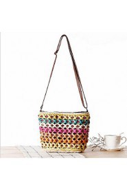 Women Casual Straw Shoulder Bag Blue / Yellow / Brown / Fuchsia