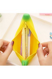 Unisex Men Women Girls Novelty Silicone Portable Banana Coin Pencil Pen Case Purse Bag Case Wallet Pouch