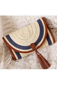 Women Straw Sling Bag Shoulder Bag Blue / Brown / Fuchsia