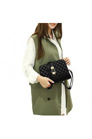 Women PU Crossbody Bag Quilted Plaid Hasp Zipper Casual Elegant Shoulder Messenger Bags