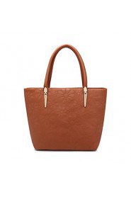 Women PU Baguette Shoulder Bag / Tote Brown