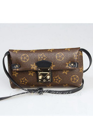 Women PU Sling Bag Shoulder Bag Brown