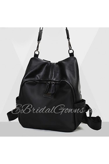 Women PU Bucket Backpack / School Bag / Travel Bag Black