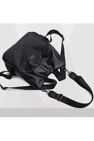 Women PU Bucket Backpack / School Bag / Travel Bag Black