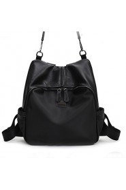 Women PU Bucket Backpack / School Bag / Travel Bag Black