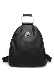 Women PU Bucket Backpack Black