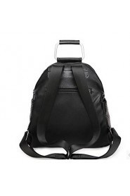 Women PU Bucket Backpack Black