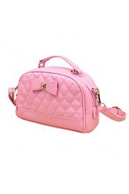 Women Handbag PU Leather Bowknot Candy Color Zipper Casual Small Crossbody Shoulder Messenger Bag Tote