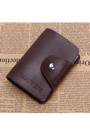 Unisex Cowhide Casual Card & ID Holder Brown / Black / Burgundy