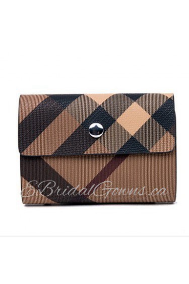 Unisex PU Casual Card & ID Holder Beige / Brown / Gray