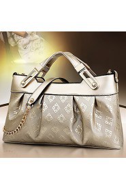 Women PU Hobo Shoulder Bag / Tote White / Gold / Black