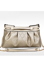 Women PU Hobo Shoulder Bag / Tote White / Gold / Black