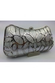 Women Other Leather Type Baguette Evening Bag Gold / Brown / Silver