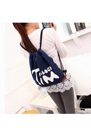 Fashion Women Jean Print Bucket Backpack Shopping/Sports/Casual/Outdoor