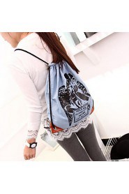 Fashion Women Jean Print Bucket Backpack Shopping/Sports/Casual/Outdoor