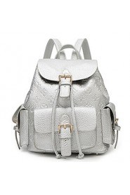 Women PU Bucket Backpack White / Pink / Silver / Black