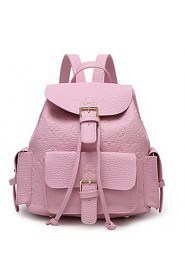 Women PU Bucket Backpack White / Pink / Silver / Black