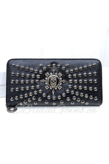 Women PU Bi fold Clutch / Wallet / Card & ID Holder Gray / Black