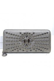 Women PU Bi fold Clutch / Wallet / Card & ID Holder Gray / Black