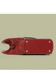 Women PU Barrel Shoulder Bag / Tote Red / Black