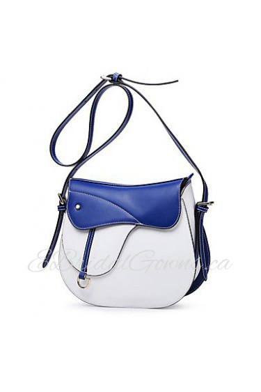 Women Casual Cowhide Shoulder Bag Blue / Red