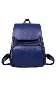 Women PU Bucket Backpack / School Bag / Travel Bag Blue / Red / Black