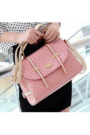 Women PU Flap Shoulder Bag / Tote / Satchel Beige / Pink / Blue